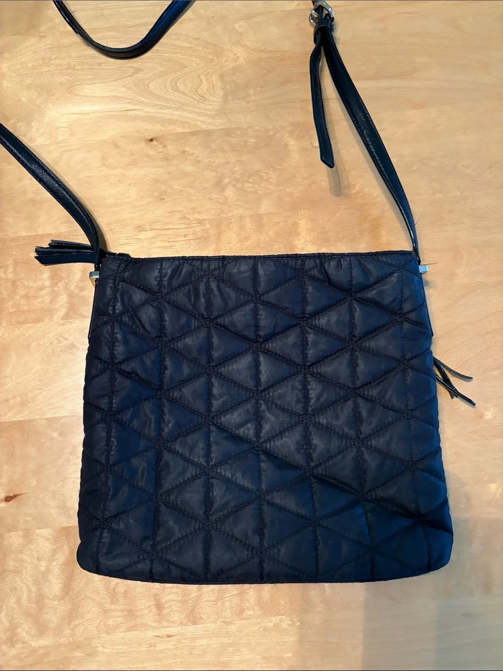Kate Spade Black Quilted Crossbody with Front Zip Pocket
